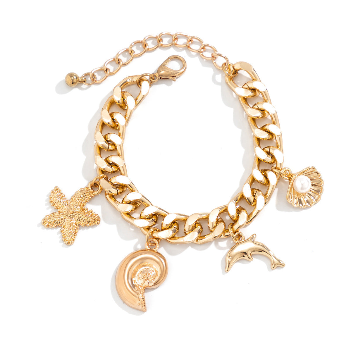 Creative Boho Conch Dolphin Starfish Pendant Choker Necklace