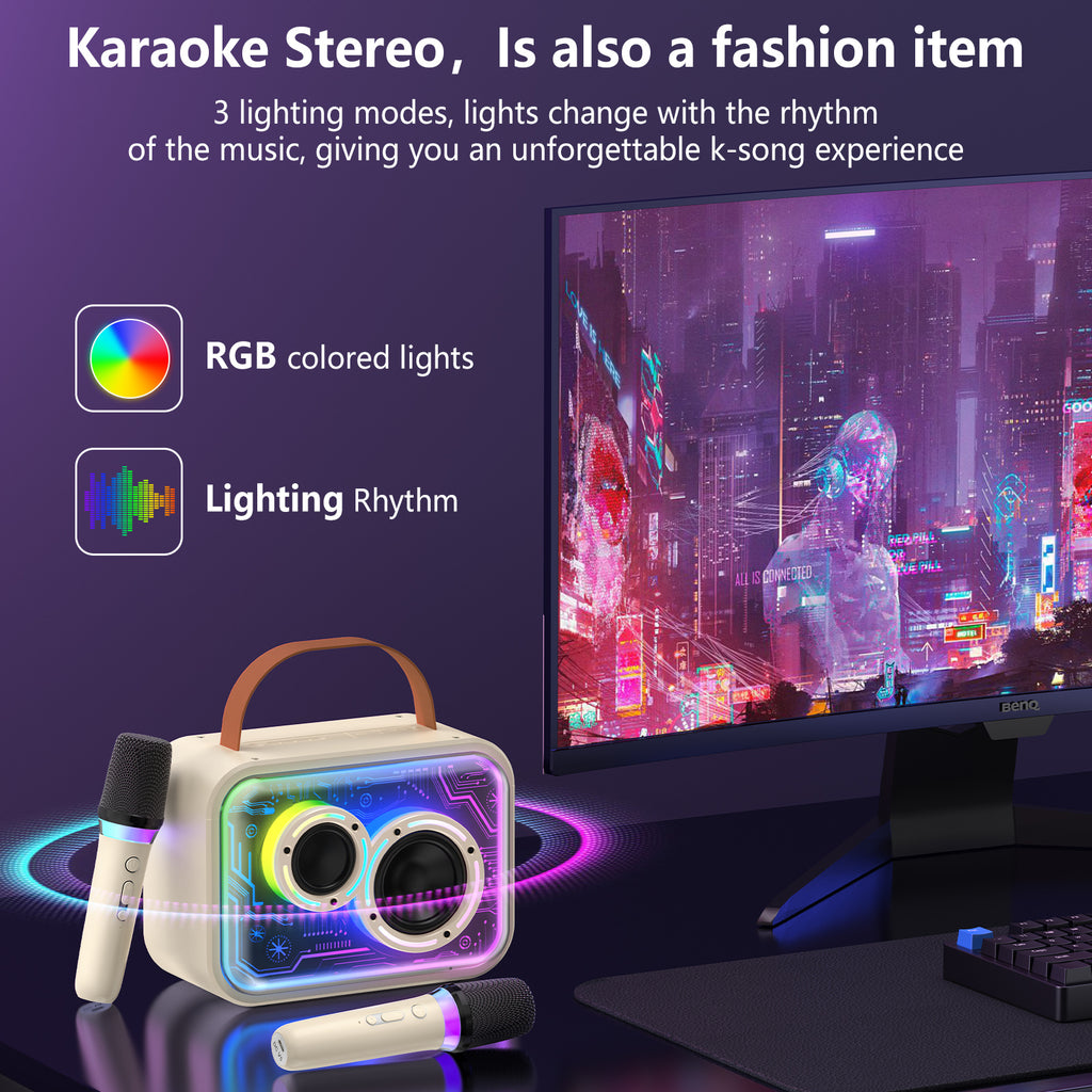 JYX D30 Karaoke With 2 Microphones&Bluetooth Speaker