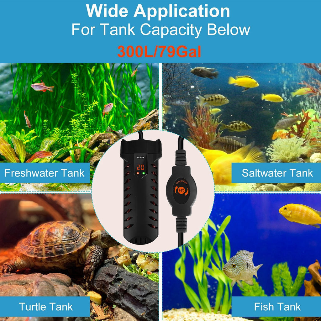 500W Submersible Aquarium Heater Temperature Adjustable External Controller