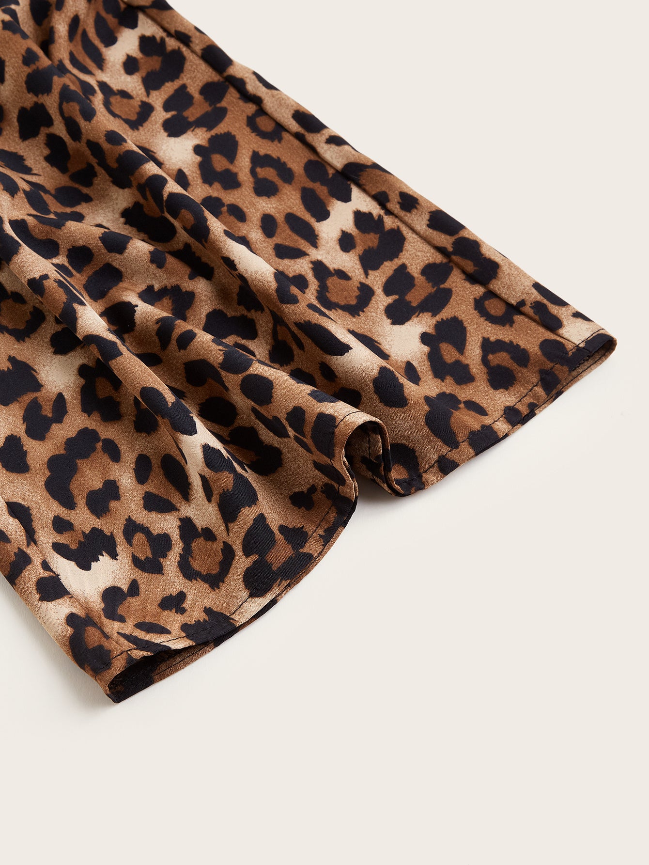 Women's Plus Size Leopard Print Wide Leg Pants - Elastic Waist