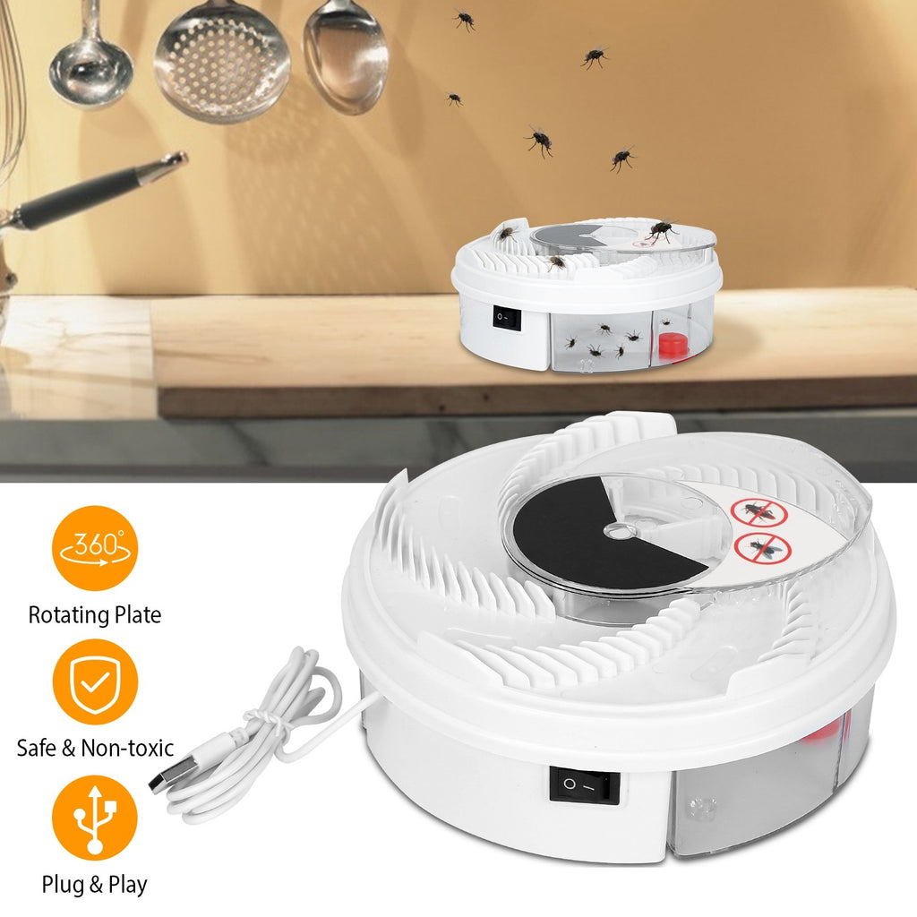 USB Powered Electric Fly Trap Automatic Flycatcher Rotating