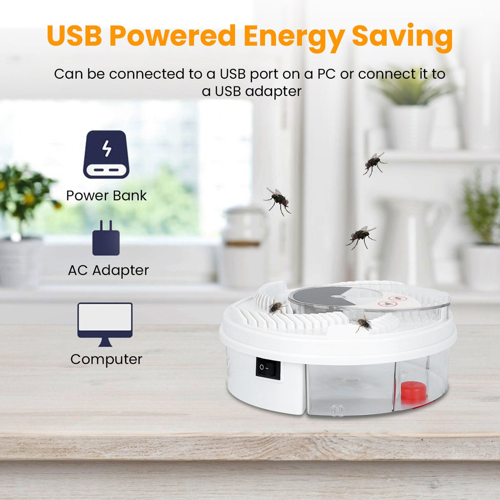 USB Powered Electric Fly Trap Automatic Flycatcher Rotating