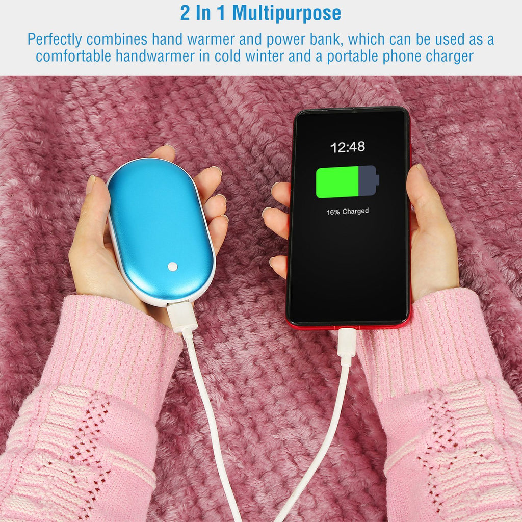 1Pc Portable Hand Warmer 5000mAh Power Bank Rechargeable Pocket Warmer