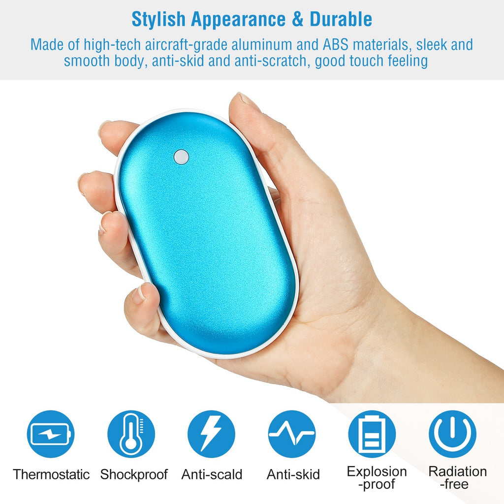 1Pc Portable Hand Warmer 5000mAh Power Bank Rechargeable Pocket Warmer