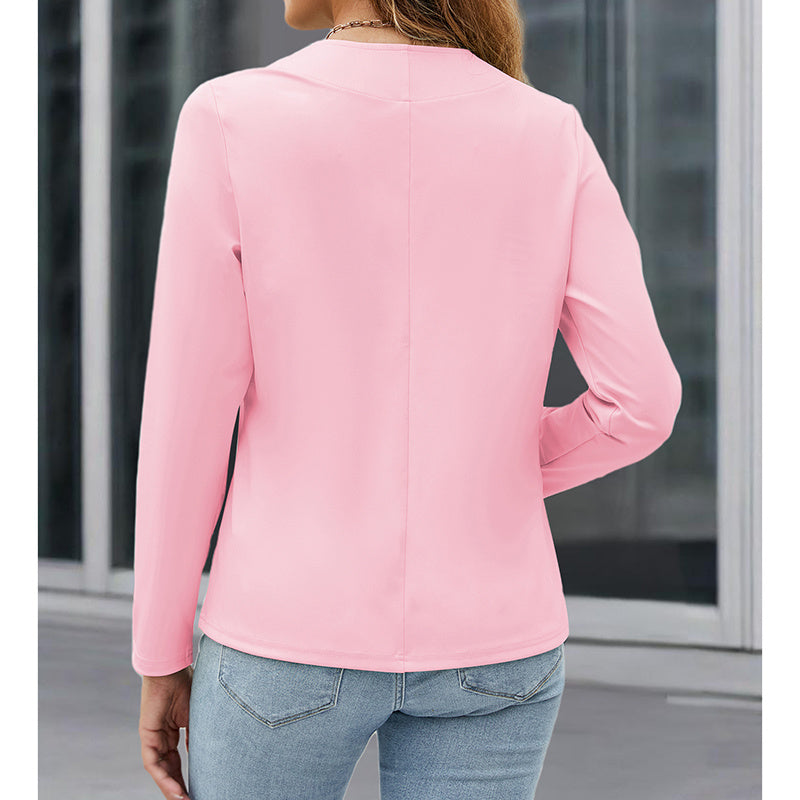 Women Plus Size Casual Blazer Open Front Long Sleeve Work Office