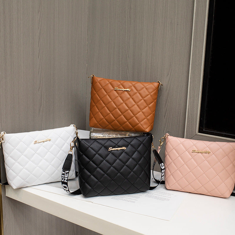 Small Messenger Bag For Women Trend Lingge Embroidery Female Shoulder Bags