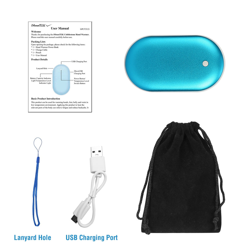 1Pc Portable Hand Warmer 5000mAh Power Bank Rechargeable Pocket Warmer
