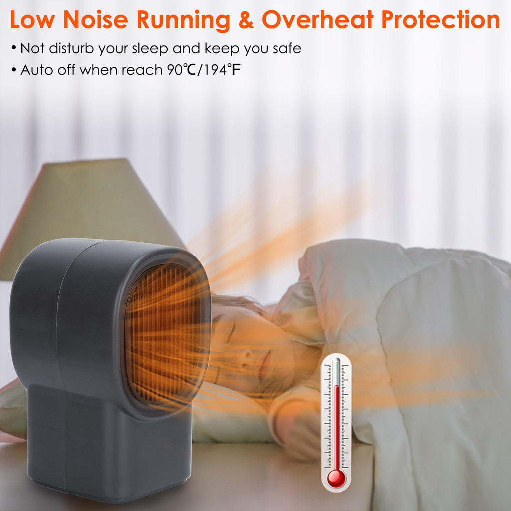 1Pc 500W Portable Electric Space Heater Mini Desktop Fan