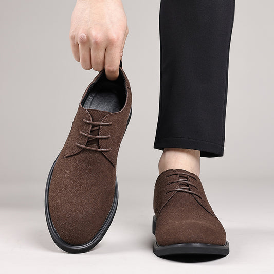Chaussures de travail en daim et cuir pour hommes, style britannique