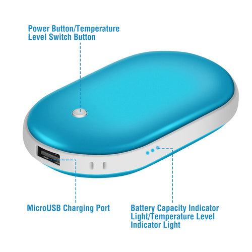 1Pc Portable Hand Warmer 5000mAh Power Bank Rechargeable Pocket Warmer