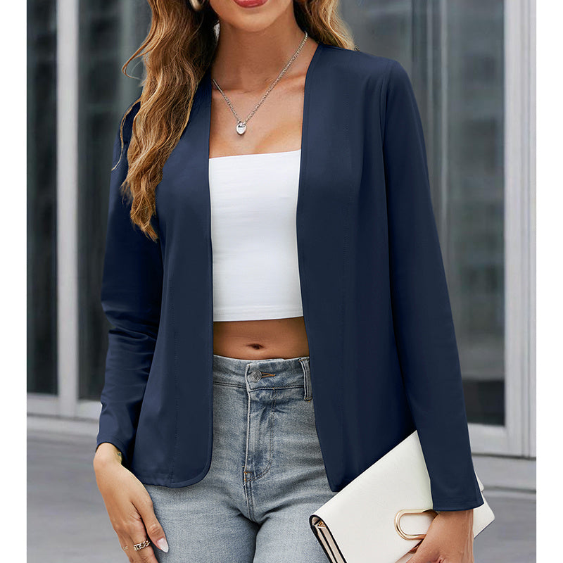 Women Plus Size Casual Blazer Open Front Long Sleeve Work Office