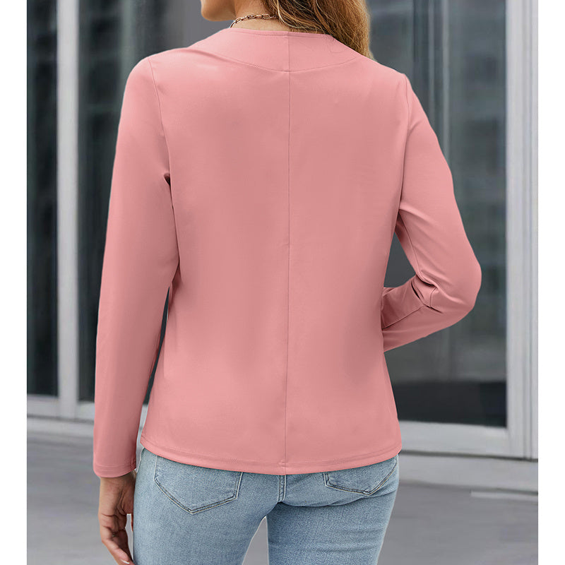 Women Plus Size Casual Blazer Open Front Long Sleeve Work Office