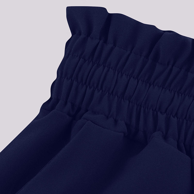 Women's High Waist Wide Leg Pants Elastic Drawstring Casual