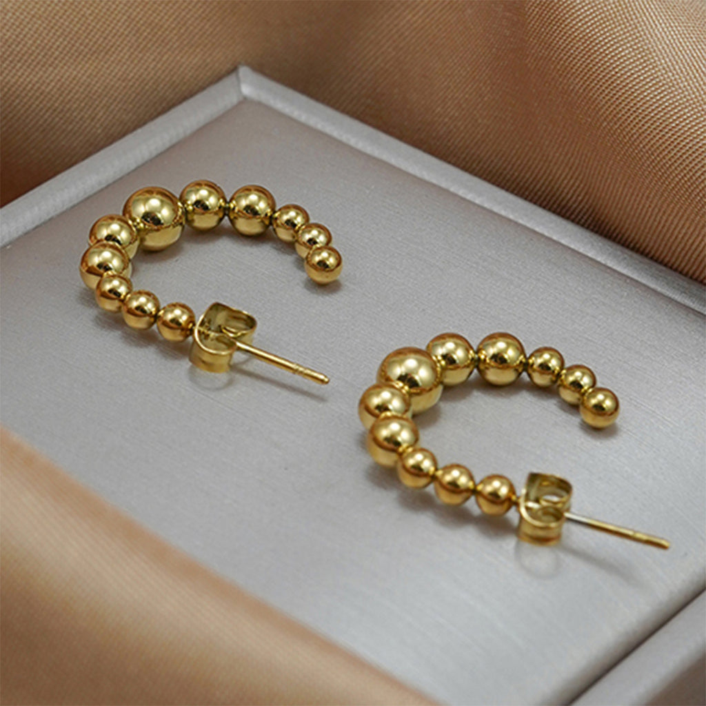 Lxalry Golden Jewelry Set - Crescent Pendant Necklace & Earrings