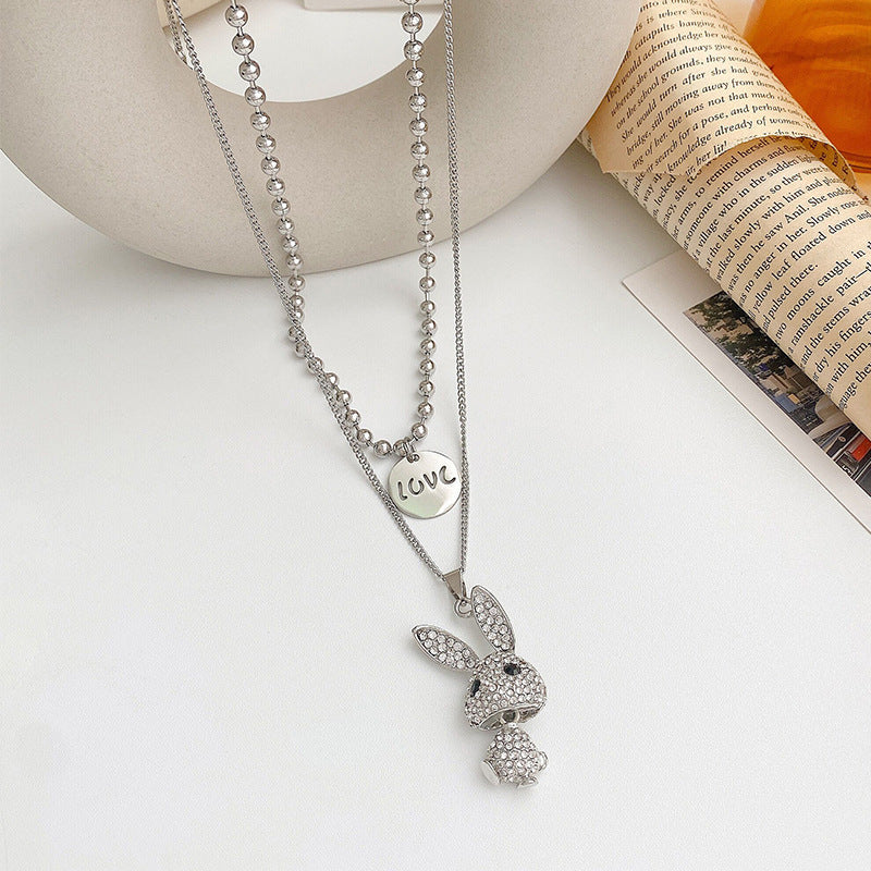Double Decorative Titanium Steel Necklace Light Luxury