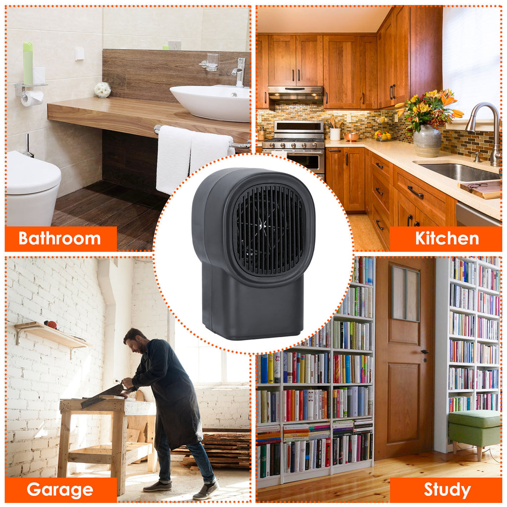 1Pc 500W Portable Electric Space Heater Mini Desktop Fan