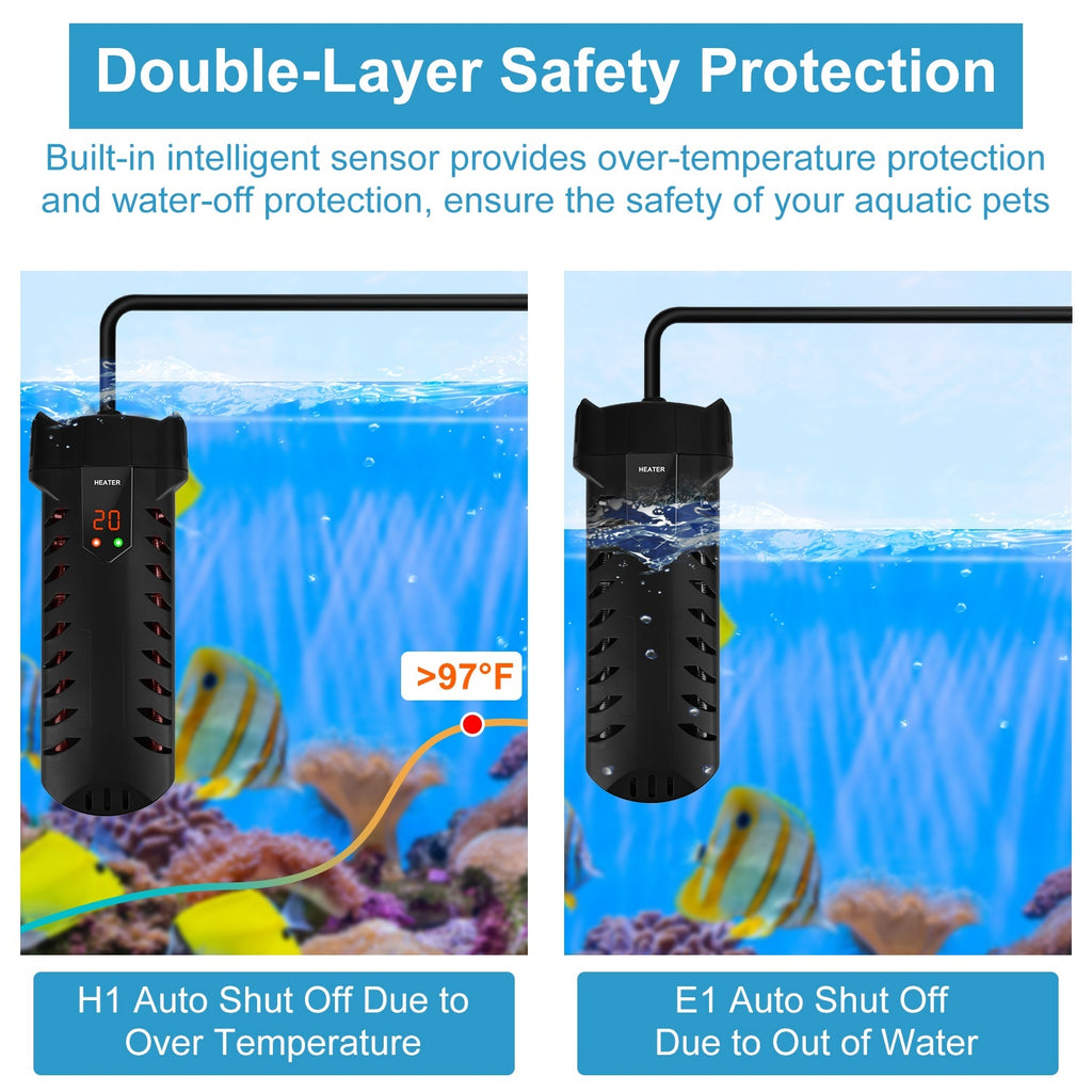 500W Submersible Aquarium Heater Temperature Adjustable External Controller
