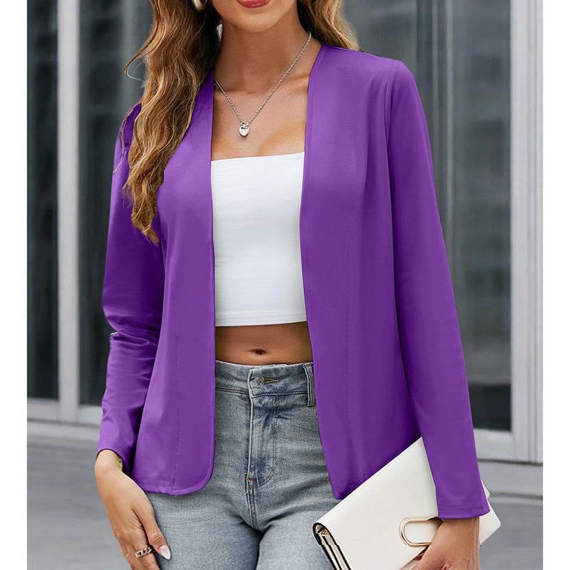 Women Plus Size Casual Blazer Open Front Long Sleeve Work Office