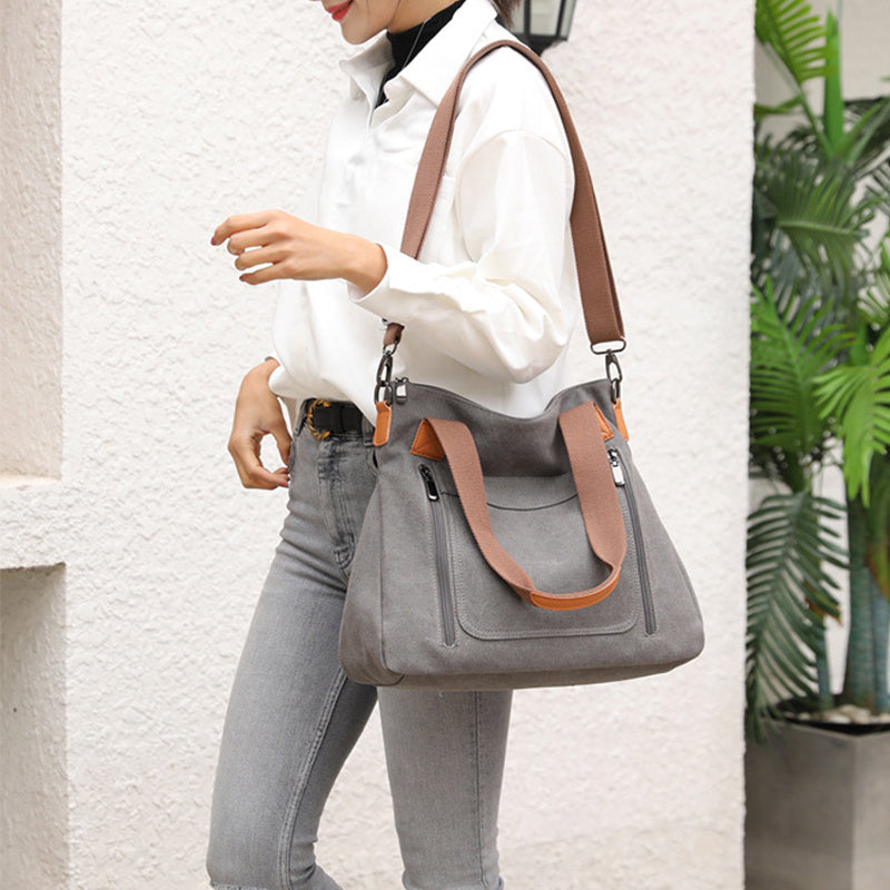 Women Totes All-match Portable Large-capacity Female Canvas Bag
