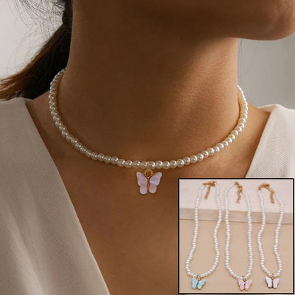 Collier ras du cou élégant en perles blanches et petites perles rondes pour mariage