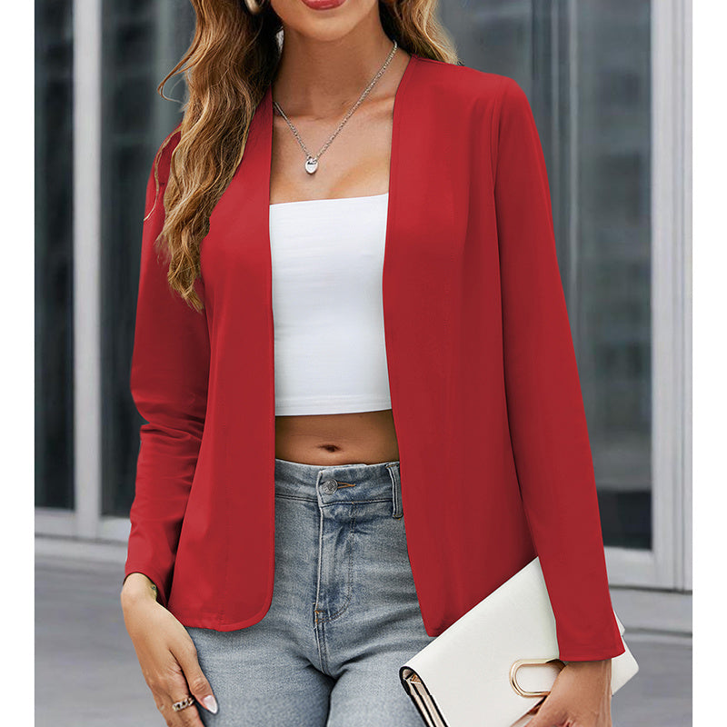 Women Plus Size Casual Blazer Open Front Long Sleeve Work Office