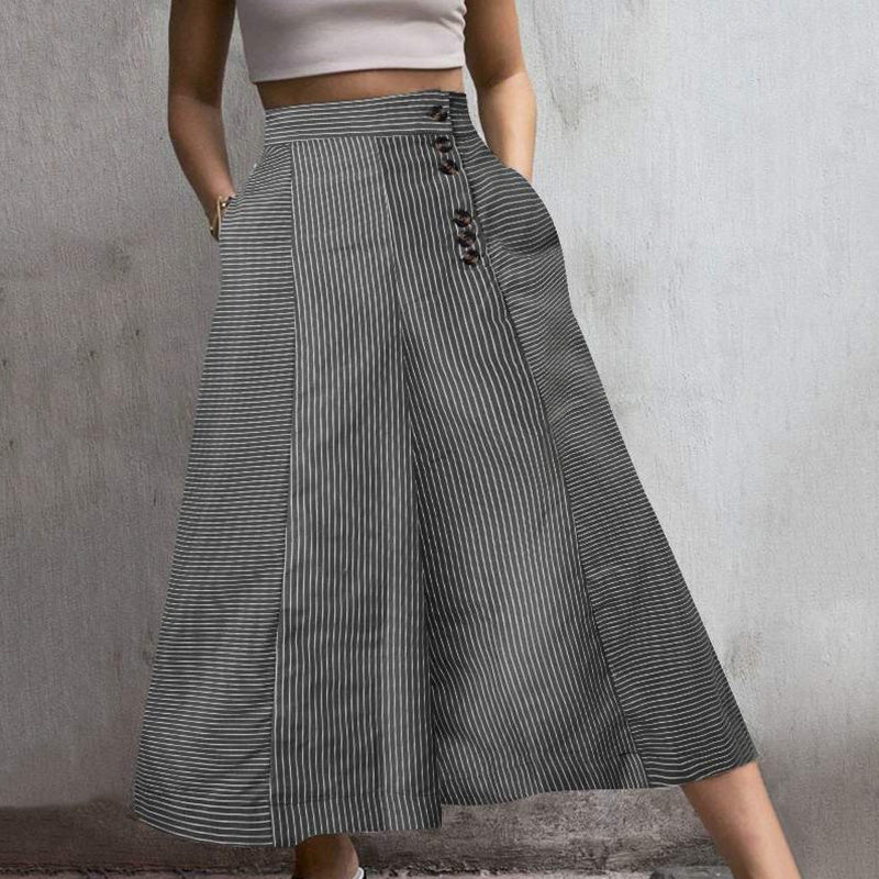 Womens Summer Casual Loose Striped Wide Leg Lounge Pants