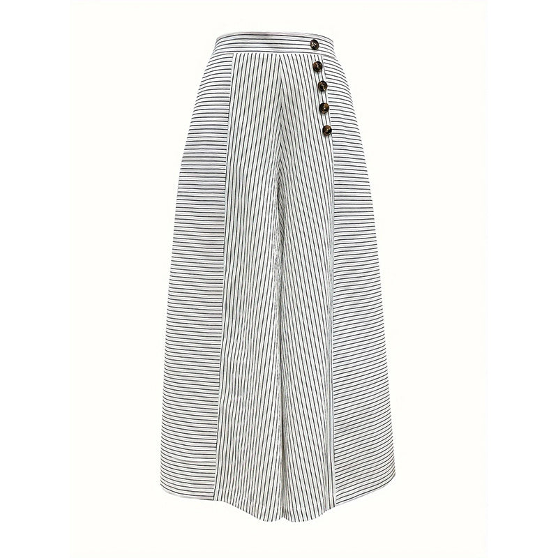 Womens Summer Casual Loose Striped Wide Leg Lounge Pants