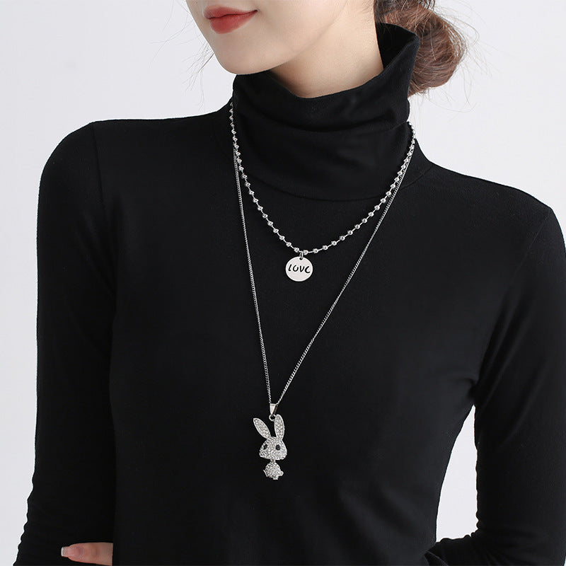 Double Decorative Titanium Steel Necklace Light Luxury