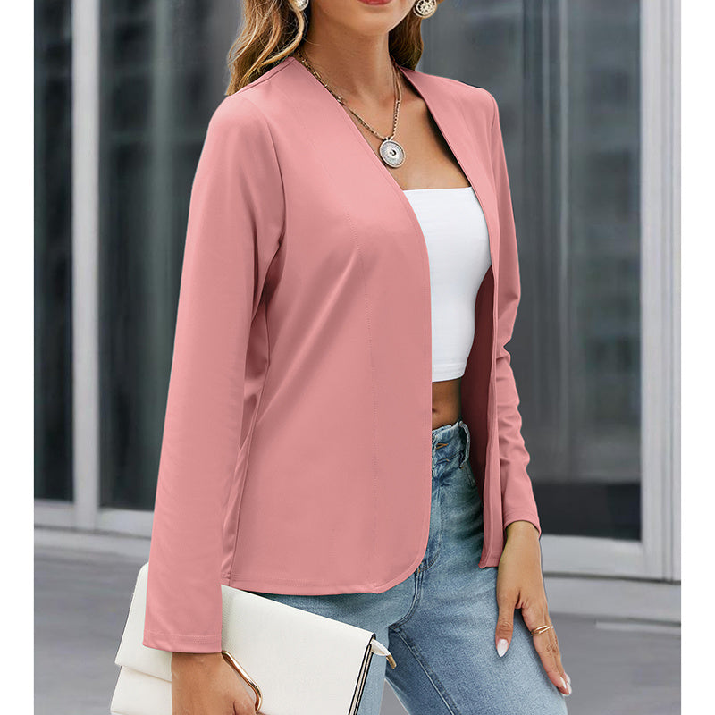 Women Plus Size Casual Blazer Open Front Long Sleeve Work Office