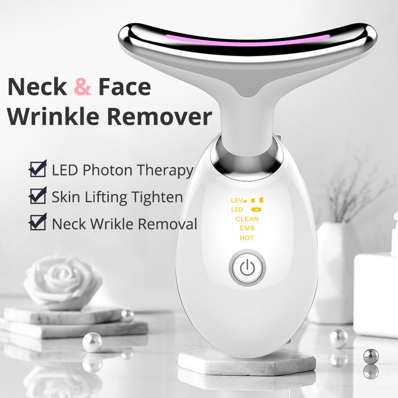 Appareil de massage thermique EMS pour le cou, lifting et raffermissement, micro-courant électrique, anti-rides
