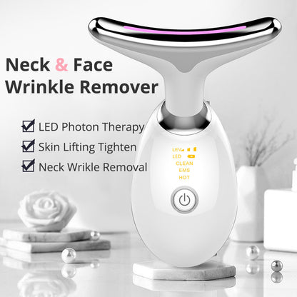 Appareil de massage thermique EMS pour le cou, lifting et raffermissement, micro-courant électrique, anti-rides