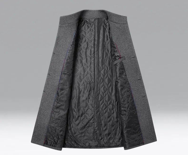 Winter Jacket Men Wool Pea Coat Oversized Overcoat Solid Business Casual Coat Men's Clothing Woollen Coats 4XL AF2011