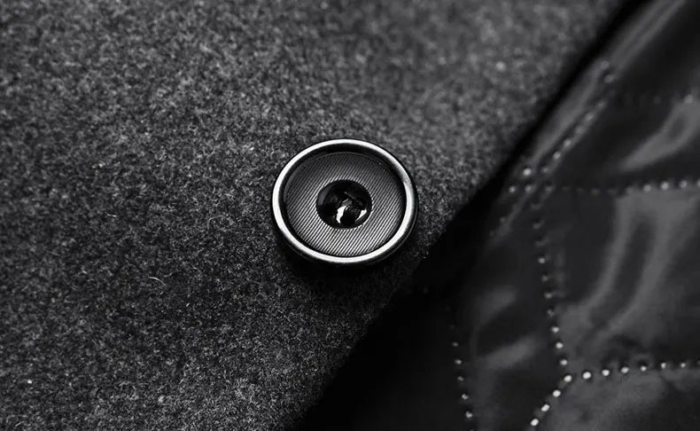 Winter Jacket Men Wool Pea Coat Oversized Overcoat Solid Business Casual Coat Men's Clothing Woollen Coats 4XL AF2011