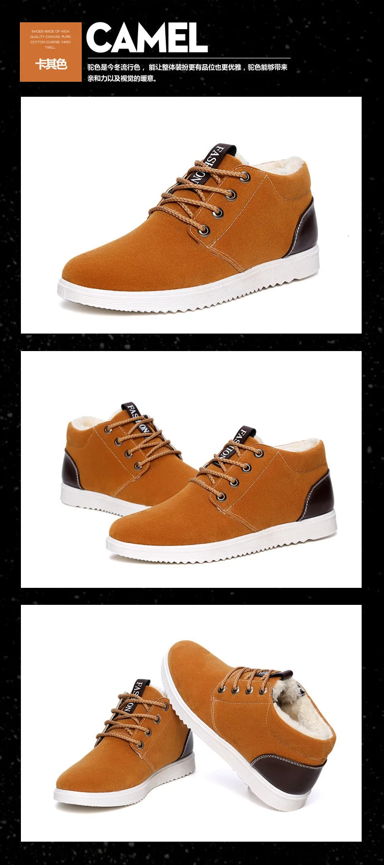 Winter Boots for Men Plush Warm Ankle Booties Men's Shoes Man Chaussure Homme Footwear Male Sneakers Plus Size