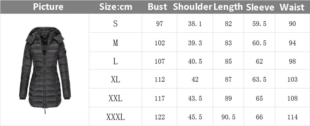 Winter Jackets for Women Zipper Hooded Cotton Padded Jackets Long Sleeve Warm Coat Slim Parka Female Portable Outwear