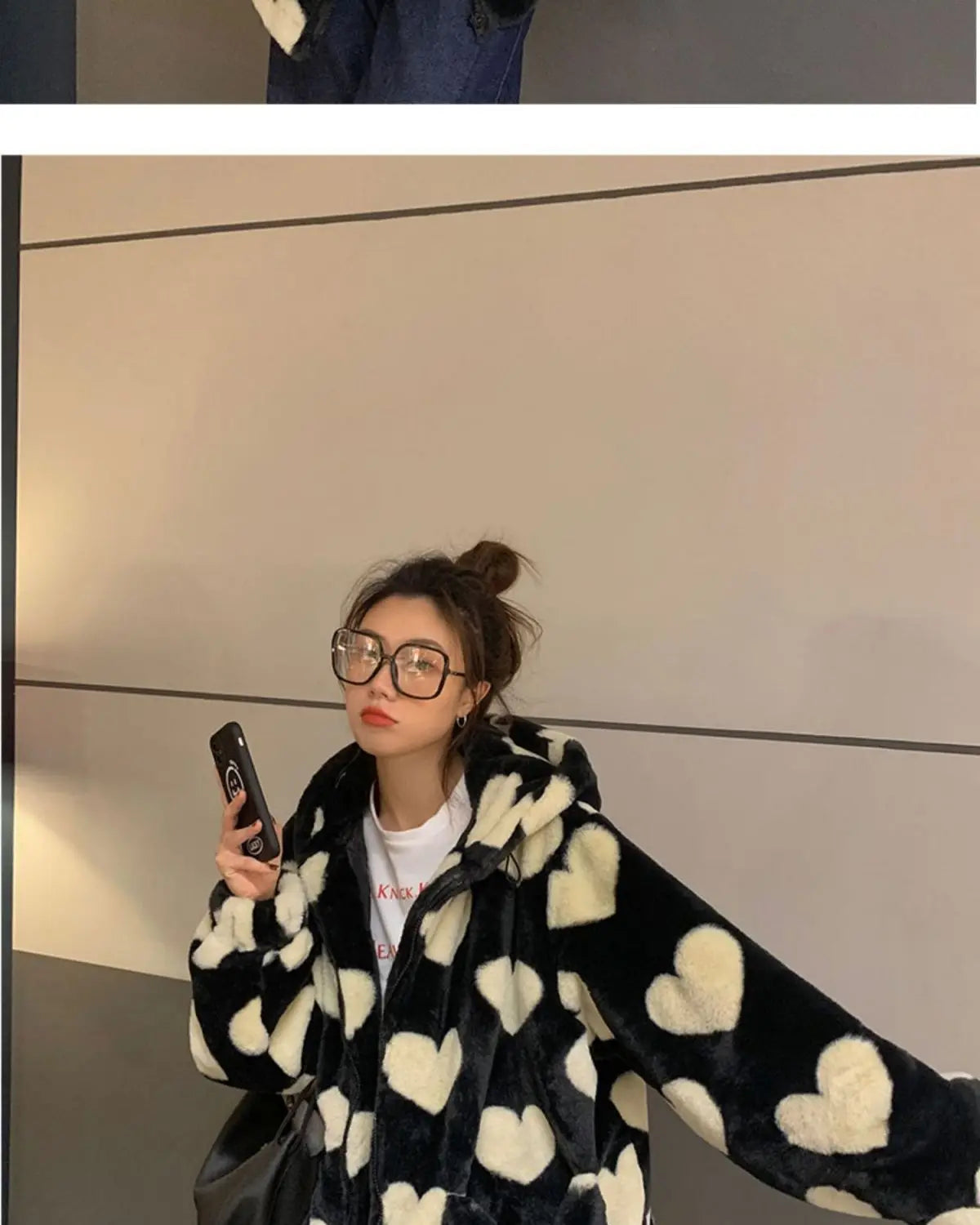 Winter plush jacket American log warm jacket men and women retro stylish hip-hop simple loose leather motorcycle punk jacket