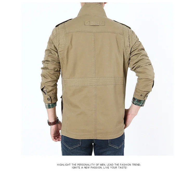 Men's Winter Cargo Jacket Cotton Business Casual Military Multi-pocket Male Air Force Pilot Jacket Outwear Coats Chaqueta Hombre