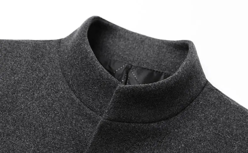 Winter Jacket Men Wool Pea Coat Oversized Overcoat Solid Business Casual Coat Men's Clothing Woollen Coats 4XL AF2011
