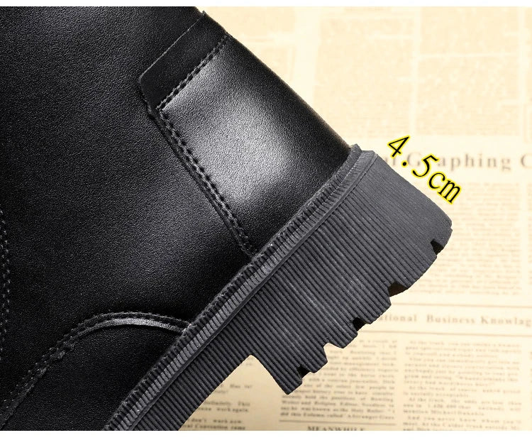 Waterproof Winter Snow Boots Women 2025 Plus Velvet Thick Cotton Women Shoes Black Leather Warm Platform Women's Ankle Boots