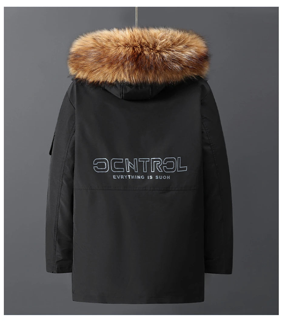 Plus Size 10XL Parkas Winter Fur Collar Jackets Men Jacket Thickened Warm Hooded Coats Male Outerwear Removable Liner Jacket