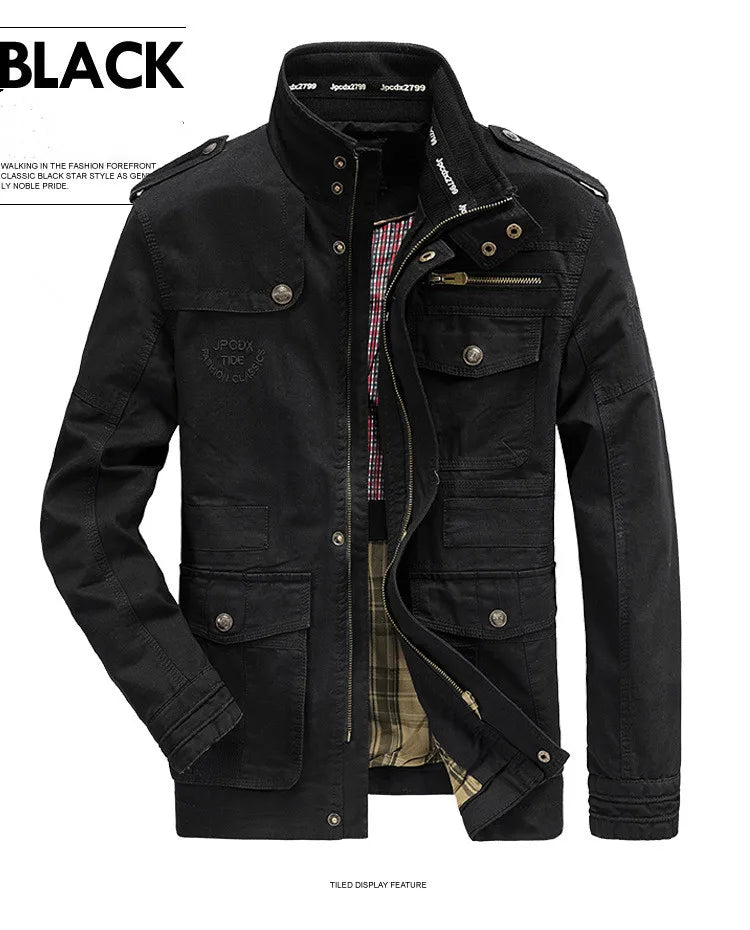 Men's Winter Cargo Jacket Cotton Business Casual Military Multi-pocket Male Air Force Pilot Jacket Outwear Coats Chaqueta Hombre