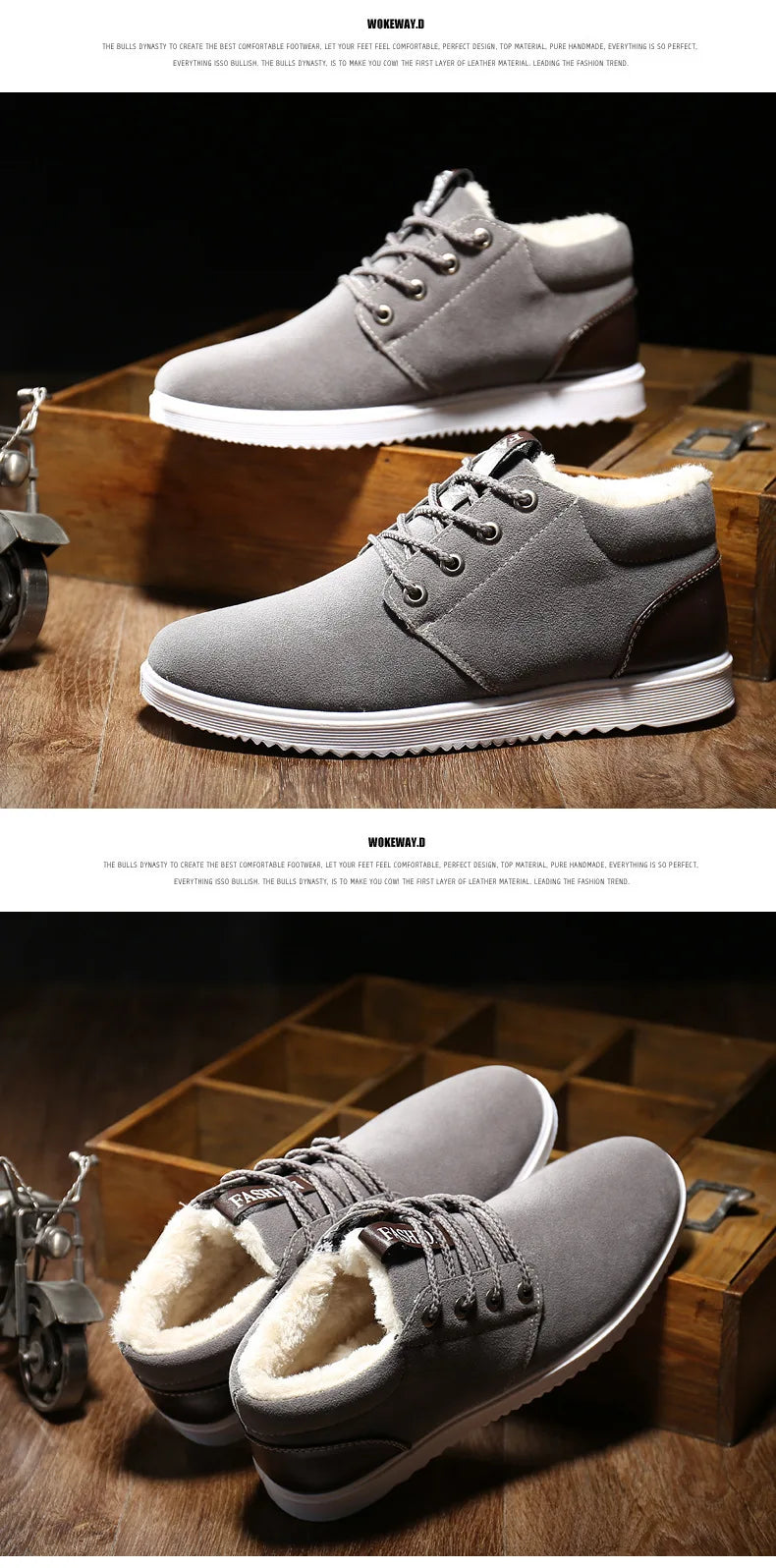 Winter Boots for Men Plush Warm Ankle Booties Men's Shoes Man Chaussure Homme Footwear Male Sneakers Plus Size