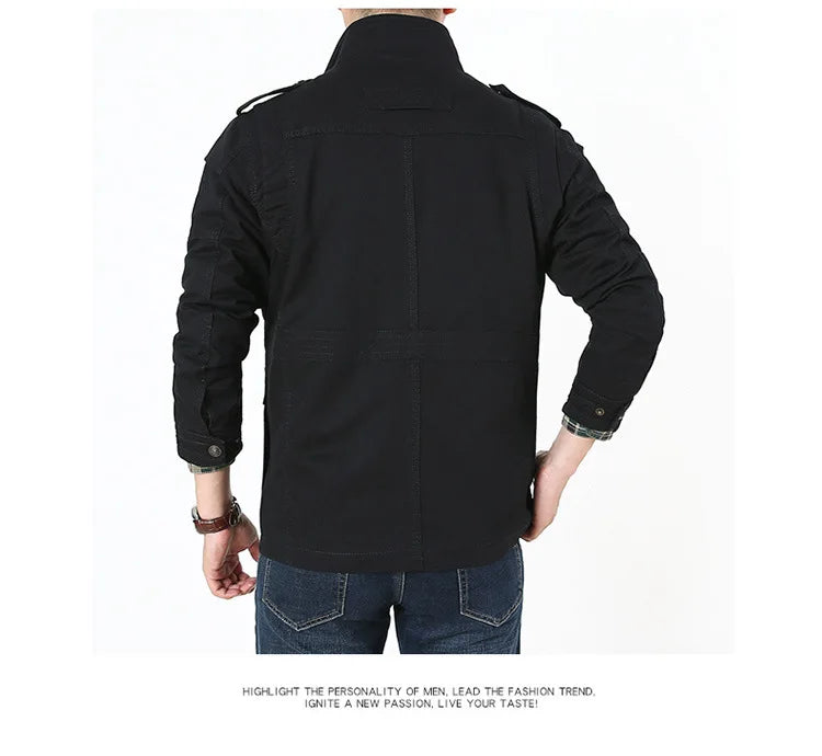 Men's Winter Cargo Jacket Cotton Business Casual Military Multi-pocket Male Air Force Pilot Jacket Outwear Coats Chaqueta Hombre