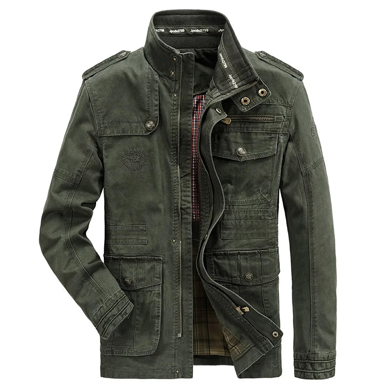 Men's Winter Cargo Jacket Cotton Business Casual Military Multi-pocket Male Air Force Pilot Jacket Outwear Coats Chaqueta Hombre