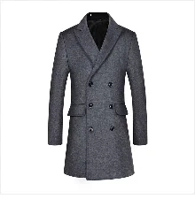 Winter Jacket Men Wool Pea Coat Oversized Overcoat Solid Business Casual Coat Men's Clothing Woollen Coats 4XL AF2011