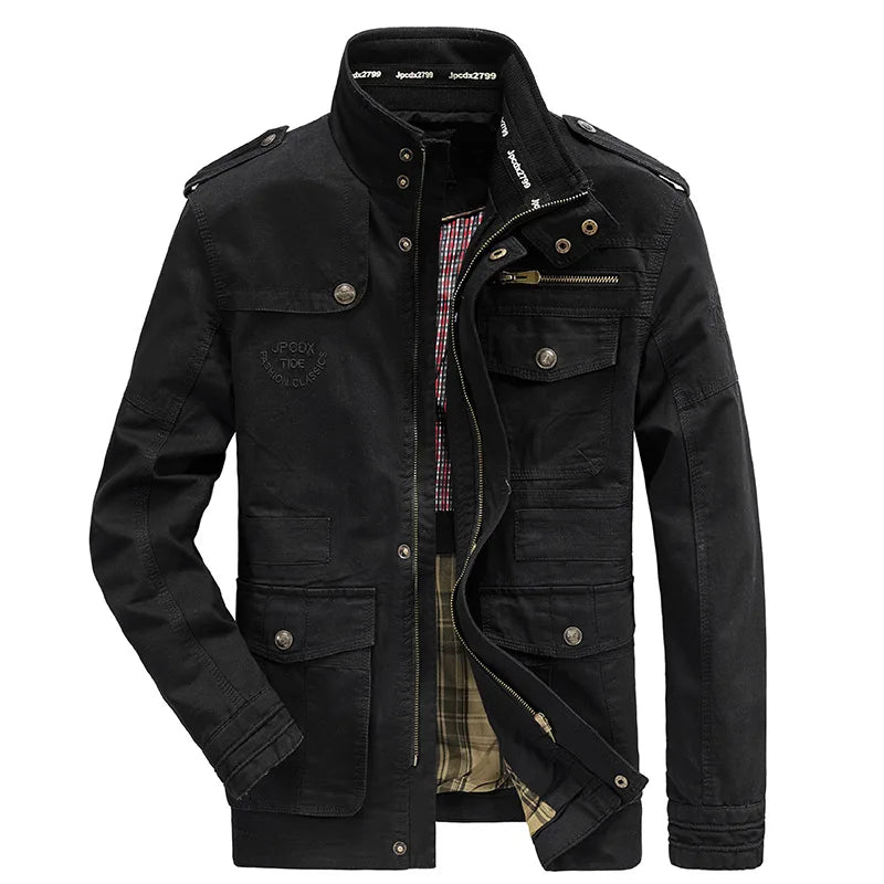 Men's Winter Cargo Jacket Cotton Business Casual Military Multi-pocket Male Air Force Pilot Jacket Outwear Coats Chaqueta Hombre
