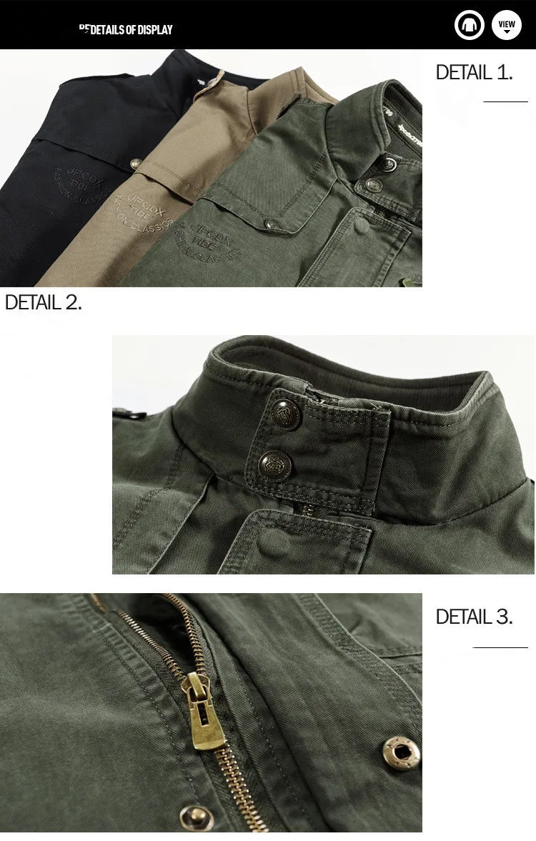 Men's Winter Cargo Jacket Cotton Business Casual Military Multi-pocket Male Air Force Pilot Jacket Outwear Coats Chaqueta Hombre