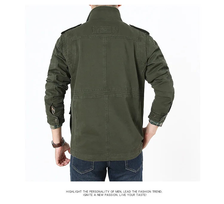 Men's Winter Cargo Jacket Cotton Business Casual Military Multi-pocket Male Air Force Pilot Jacket Outwear Coats Chaqueta Hombre