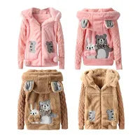 Boys Girls Thick Jackets Winter Kids Padded Fleece Warm Coats Children Hooded Cotton Outerwear Kids Clothes Cashmere Snowsuit