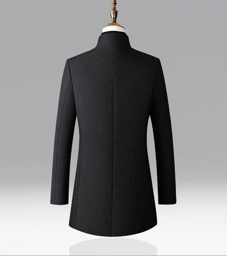 Winter Jacket Men Wool Pea Coat Oversized Overcoat Solid Business Casual Coat Men's Clothing Woollen Coats 4XL AF2011